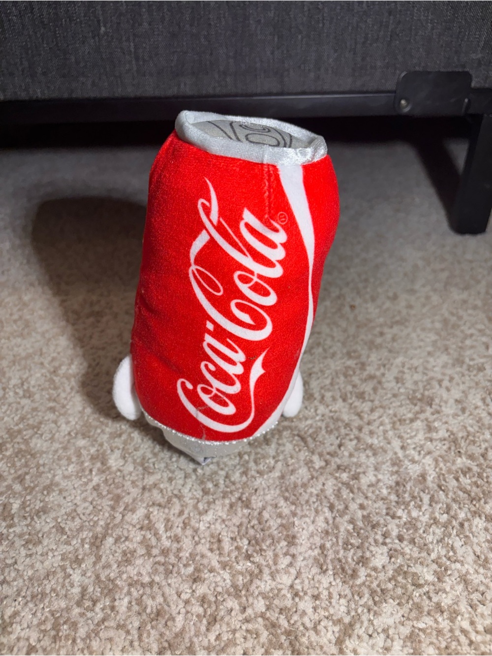 Coca Cola Red and White Plush Soda Can Pet Toy